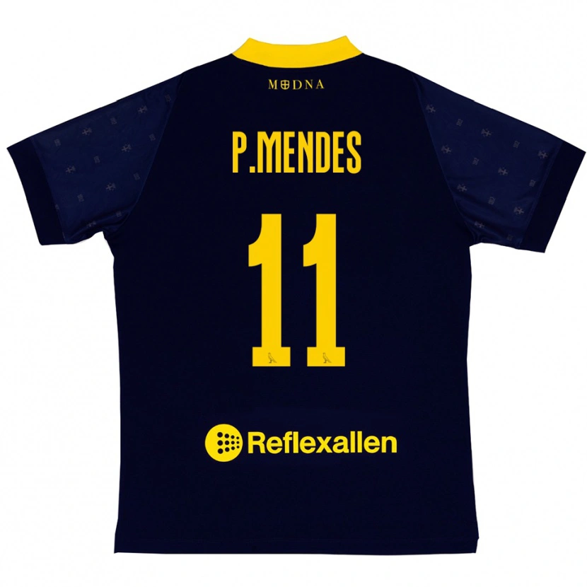 Danxen Pánské Pedro Mendes #11 Tmavě Modrá Žlutá Daleko Hráčské Dresy 2025/26 Dres