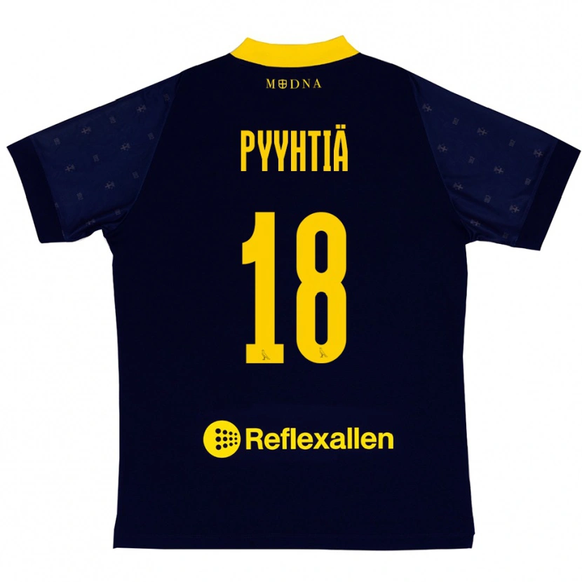 Danxen Pánské Niklas Pyyhtiä #18 Tmavě Modrá Žlutá Daleko Hráčské Dresy 2025/26 Dres