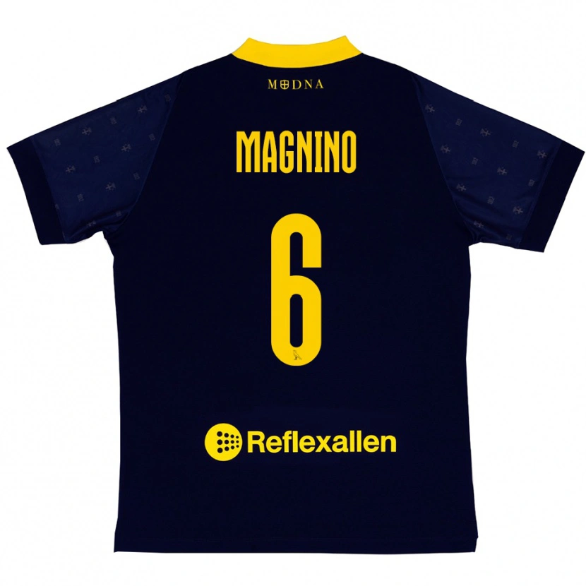Danxen Pánské Luca Magnino #6 Tmavě Modrá Žlutá Daleko Hráčské Dresy 2025/26 Dres