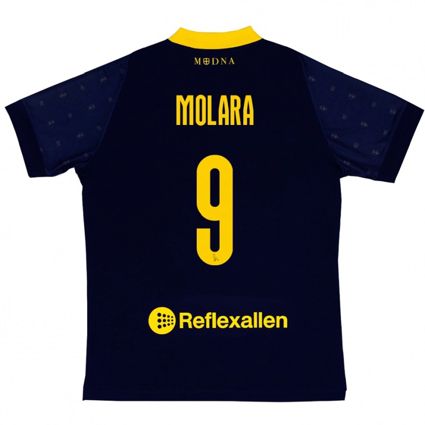 Danxen Pánské Christian Molara #9 Tmavě Modrá Žlutá Daleko Hráčské Dresy 2025/26 Dres
