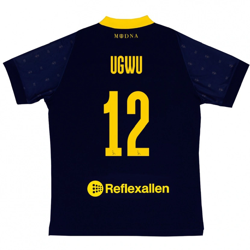 Danxen Pánské Ferdinand Ugwu #12 Tmavě Modrá Žlutá Daleko Hráčské Dresy 2025/26 Dres