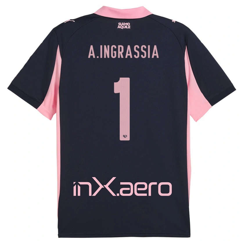 Danxen Pánské Antonio Ingrassia #1 Tmavě Modrá Růžová Daleko Hráčské Dresy 2025/26 Dres