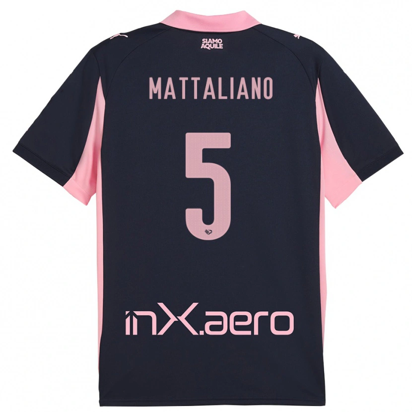 Danxen Pánské Cristian Mattaliano #5 Tmavě Modrá Růžová Daleko Hráčské Dresy 2025/26 Dres