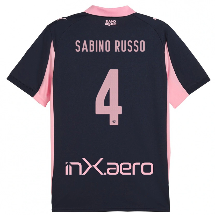 Danxen Pánské Alessandro Sabino Russo #4 Tmavě Modrá Růžová Daleko Hráčské Dresy 2025/26 Dres