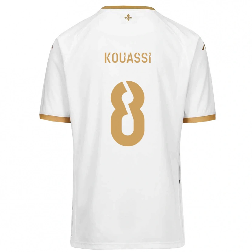 Danxen Pánské Odilon Kouassi #8 Bílá Zlatá Daleko Hráčské Dresy 2025/26 Dres