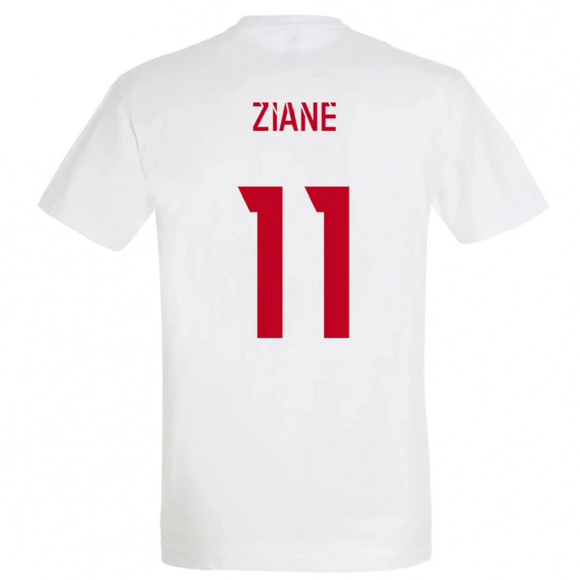 Danxen Pánské Mohamed Ziane #11 Bílá Červená Žlutá Daleko Hráčské Dresy 2025/26 Dres