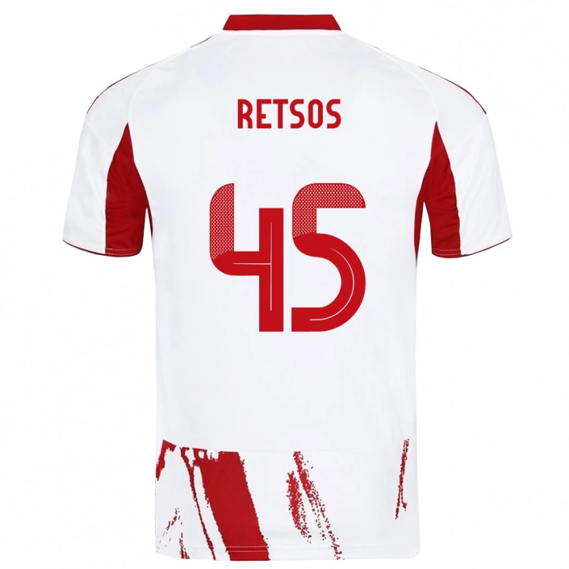 Danxen Pánské Panagiotis Retsos #45 Bíločervená Daleko Hráčské Dresy 2025/26 Dres