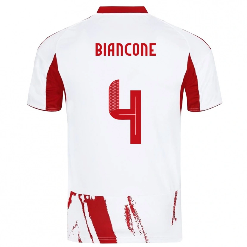 Danxen Pánské Giulian Biancone #4 Bíločervená Daleko Hráčské Dresy 2025/26 Dres
