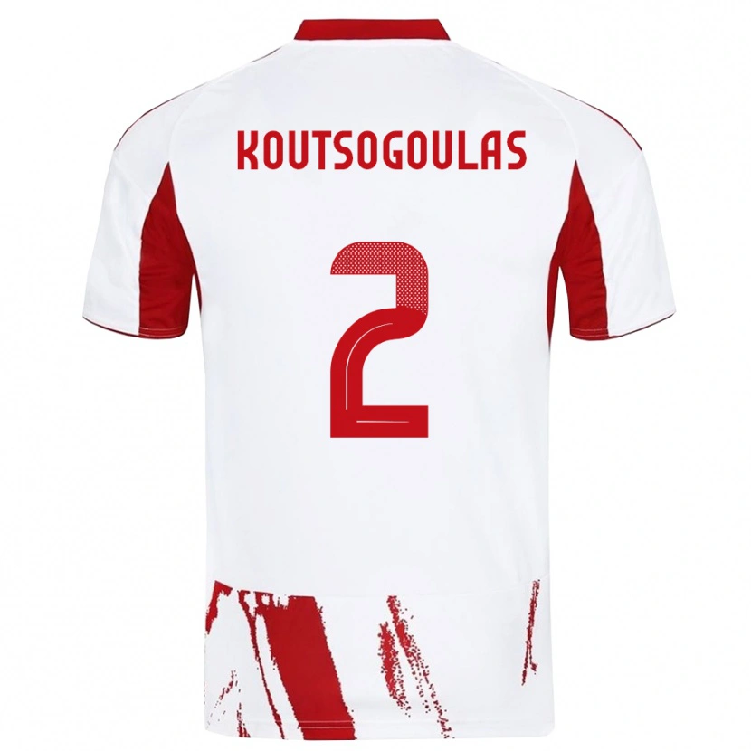 Danxen Pánské Athanasios Koutsogoulas #2 Bíločervená Daleko Hráčské Dresy 2025/26 Dres