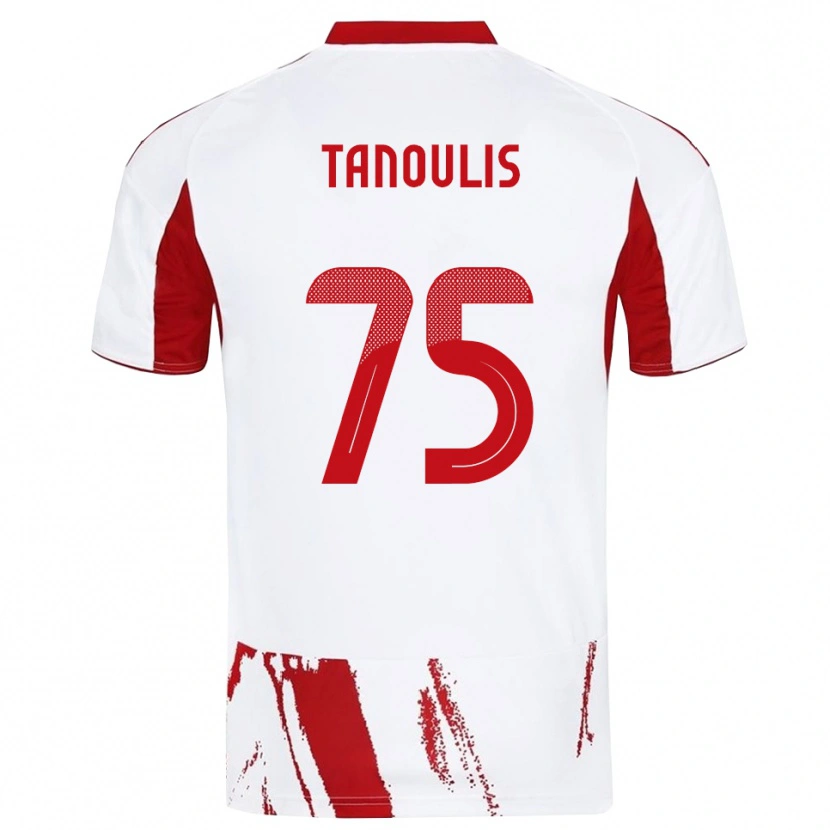 Danxen Pánské Konstantinos Tanoulis #75 Bíločervená Daleko Hráčské Dresy 2025/26 Dres