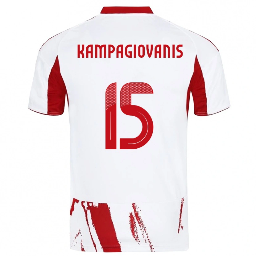 Danxen Pánské Anastasios Kampagiovanis #15 Bíločervená Daleko Hráčské Dresy 2025/26 Dres