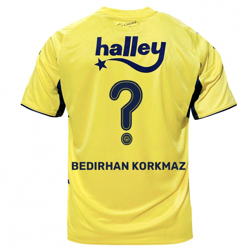 Danxen Pánské Yağız Bedirhan Korkmaz #0 Žlutá Tmavě Modrá Daleko Hráčské Dresy 2025/26 Dres