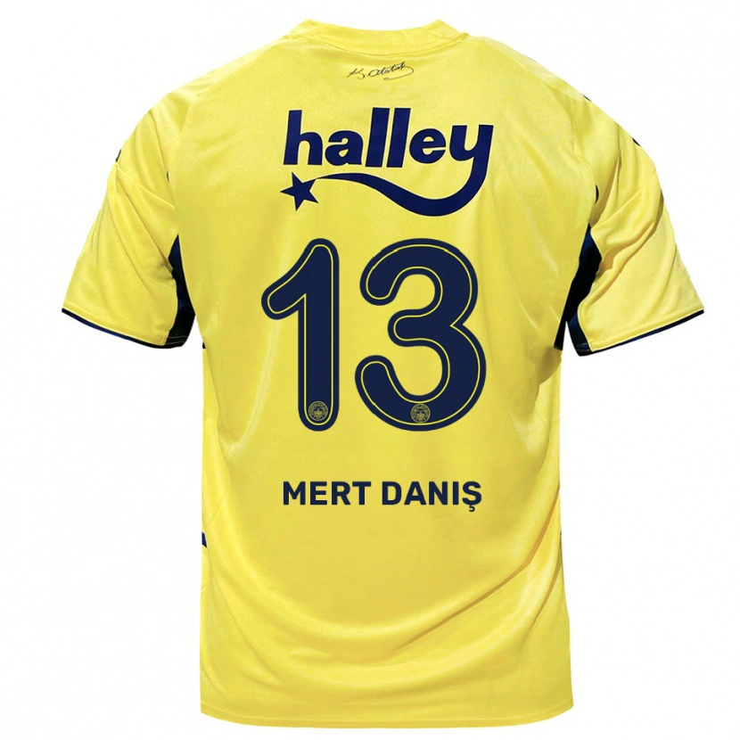 Danxen Pánské Mustafa Mert Danış #13 Žlutá Tmavě Modrá Daleko Hráčské Dresy 2025/26 Dres