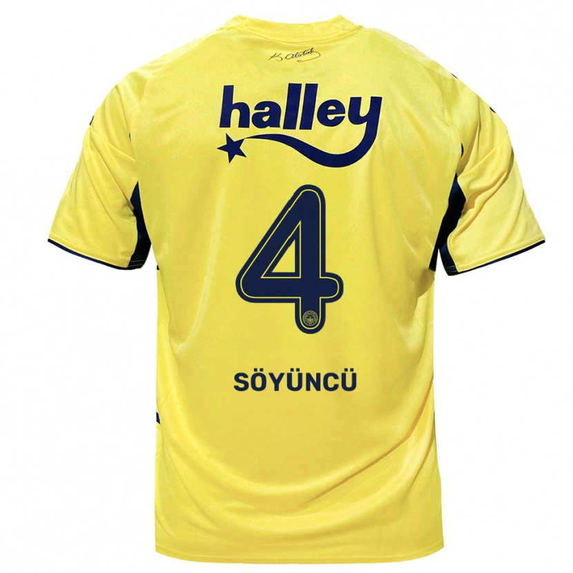 Danxen Pánské Çağlar Söyüncü #4 Žlutá Tmavě Modrá Daleko Hráčské Dresy 2025/26 Dres