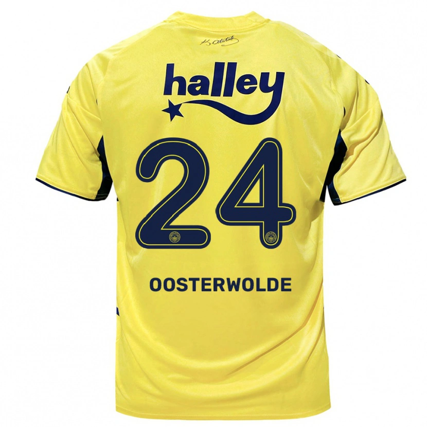 Danxen Pánské Jayden Oosterwolde #24 Žlutá Tmavě Modrá Daleko Hráčské Dresy 2025/26 Dres
