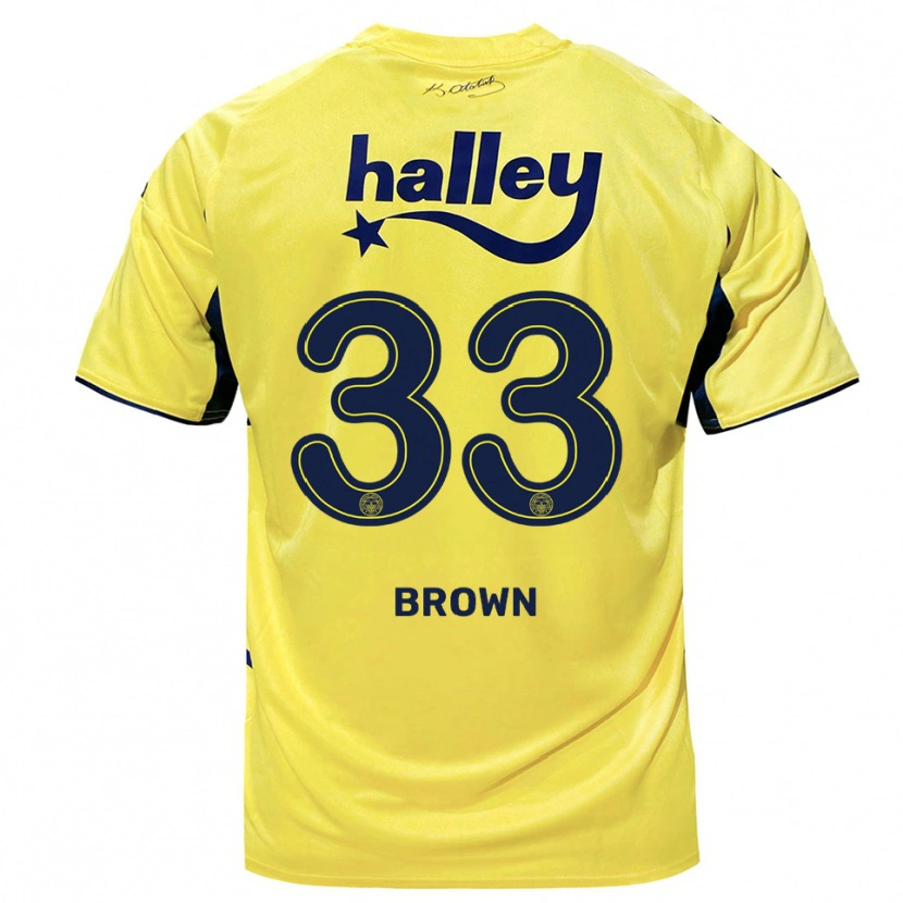 Danxen Pánské Archie Brown #33 Žlutá Tmavě Modrá Daleko Hráčské Dresy 2025/26 Dres