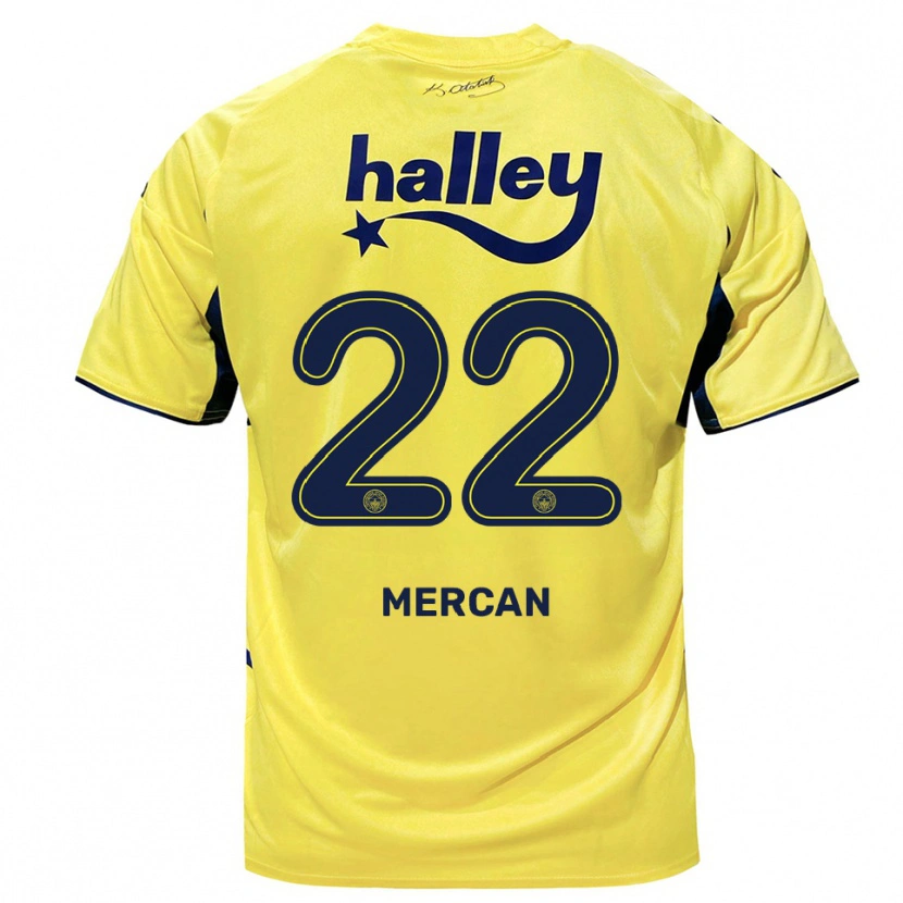 Danxen Pánské Levent Mercan #22 Žlutá Tmavě Modrá Daleko Hráčské Dresy 2025/26 Dres