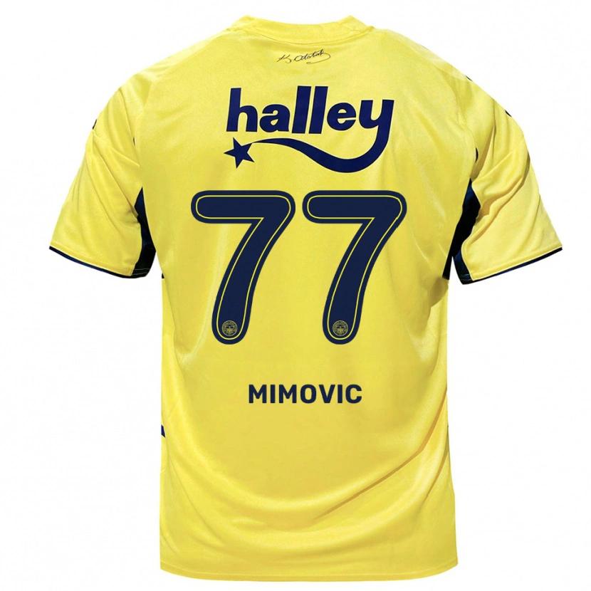 Danxen Pánské Ognjen Mimovic #77 Žlutá Tmavě Modrá Daleko Hráčské Dresy 2025/26 Dres