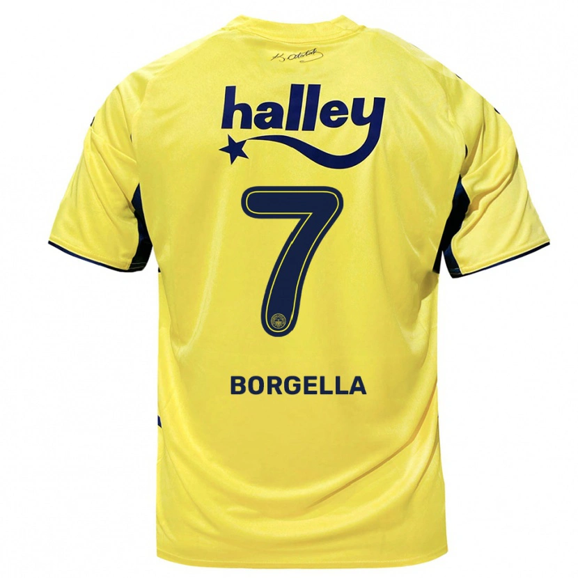Danxen Pánské Roselord Borgella #7 Žlutá Tmavě Modrá Daleko Hráčské Dresy 2025/26 Dres