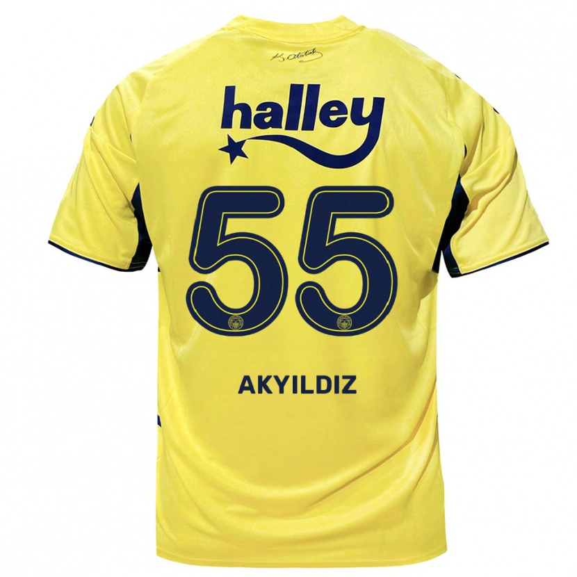 Danxen Pánské Mustafa Akyıldız #55 Žlutá Tmavě Modrá Daleko Hráčské Dresy 2025/26 Dres