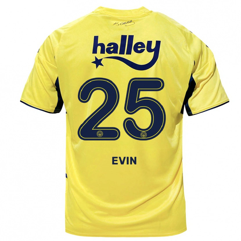 Danxen Pánské Yiğit Evin #25 Žlutá Tmavě Modrá Daleko Hráčské Dresy 2025/26 Dres