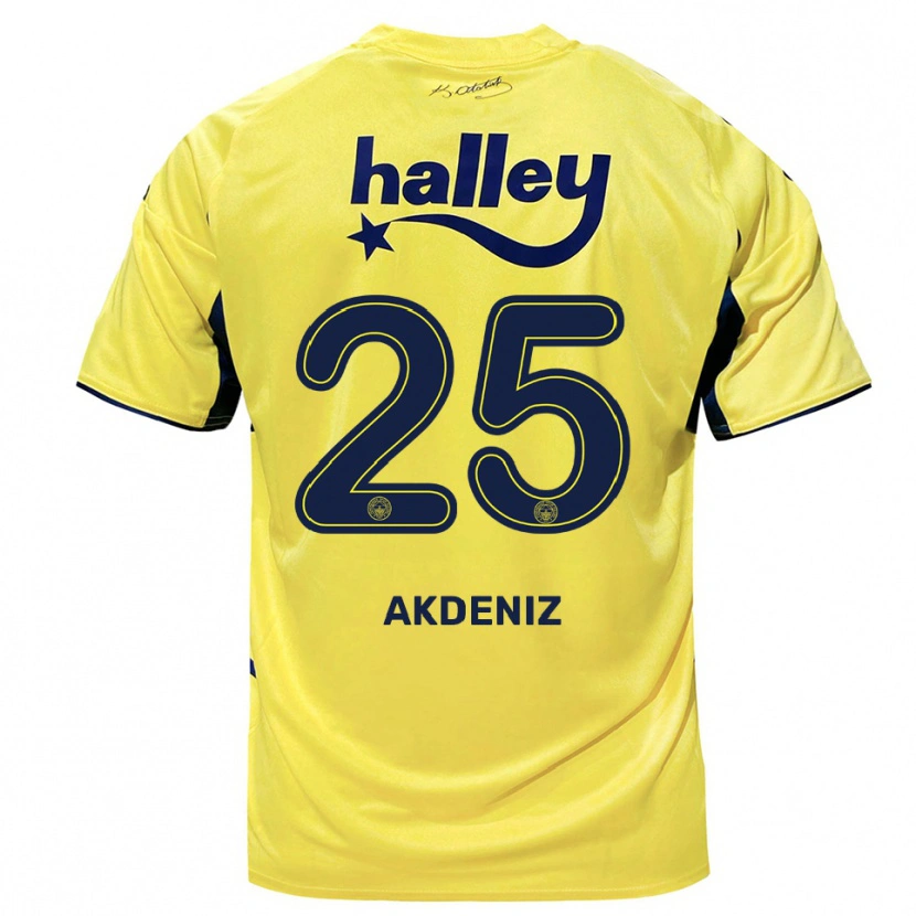 Danxen Pánské Zeynep Akdeniz #25 Žlutá Tmavě Modrá Daleko Hráčské Dresy 2025/26 Dres