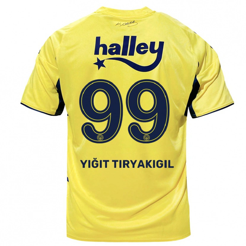 Danxen Pánské Ömer Yiğit Tiryakigil #99 Žlutá Tmavě Modrá Daleko Hráčské Dresy 2025/26 Dres