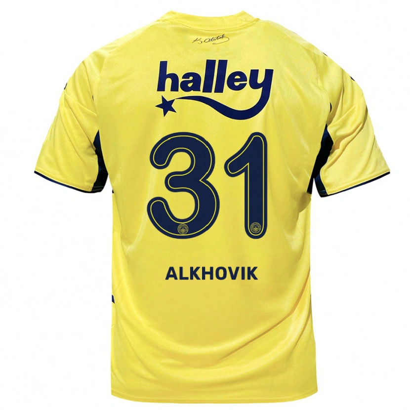 Danxen Pánské Karyna Alkhovik #31 Žlutá Tmavě Modrá Daleko Hráčské Dresy 2025/26 Dres