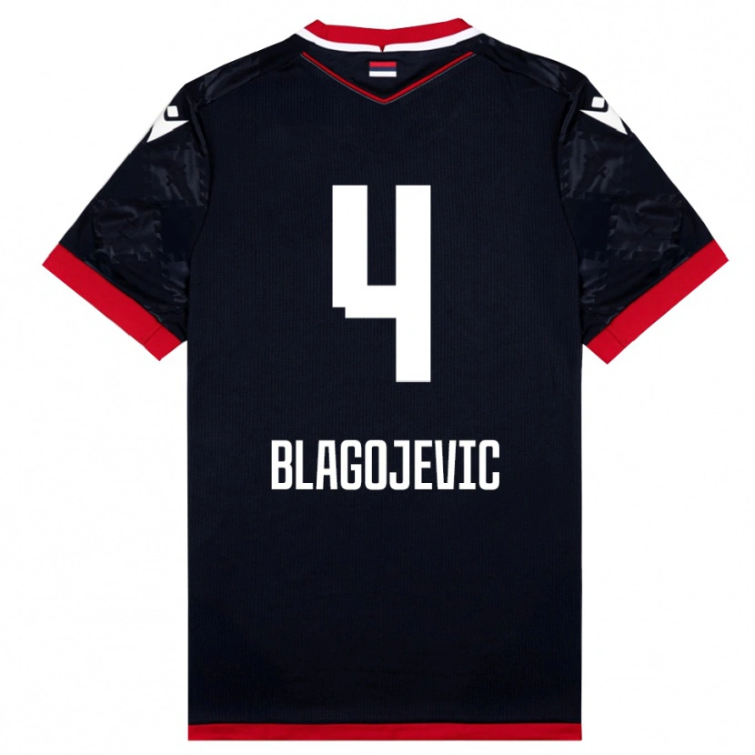 Danxen Pánské Niksa Blagojevic #4 Černočervená Daleko Hráčské Dresy 2025/26 Dres