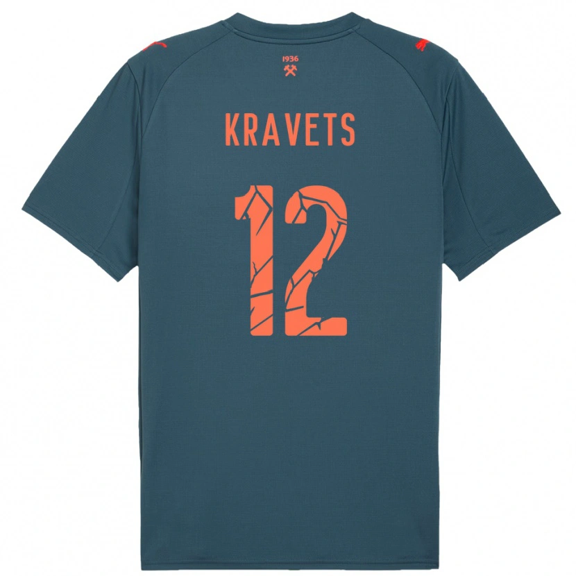 Danxen Pánské Vladyslav Kravets #12 Tmavě Modrá Červená Daleko Hráčské Dresy 2025/26 Dres