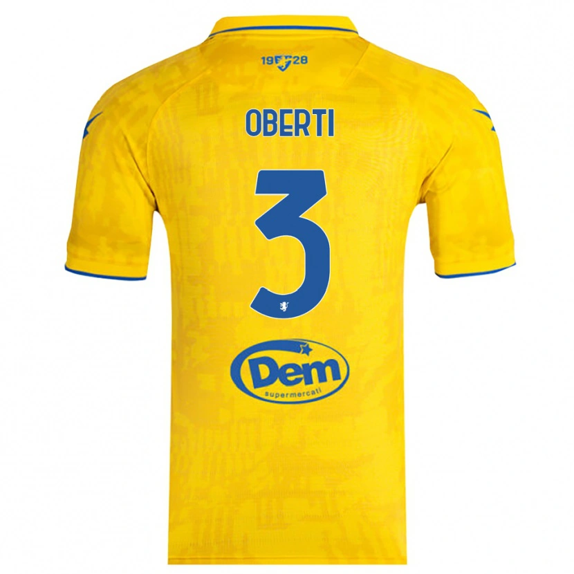 Danxen Dámské Matteo Oberti #3 Žlutomodrá Domů Hráčské Dresy 2025/26 Dres