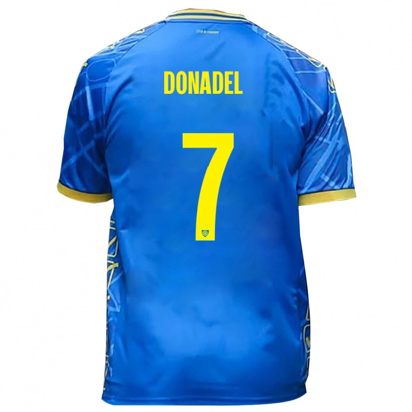 Danxen Dámské Tommaso Donadel #7 Nebeská Modrá Žlutá Domů Hráčské Dresy 2025/26 Dres