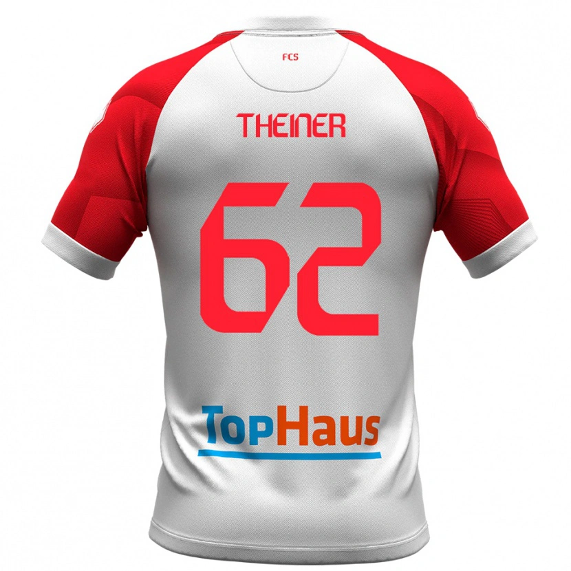 Danxen Dámské Daniel Theiner #62 Bílá Červená Domů Hráčské Dresy 2025/26 Dres