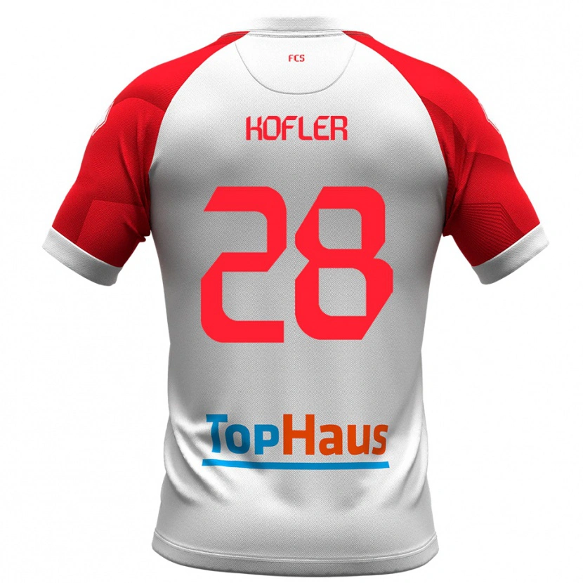 Danxen Dámské Raphael Kofler #28 Bílá Červená Domů Hráčské Dresy 2025/26 Dres