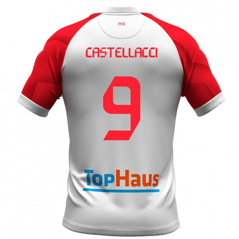Danxen Dámské Marco Castellacci #9 Bílá Červená Domů Hráčské Dresy 2025/26 Dres