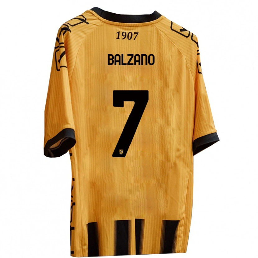 Danxen Dámské Francesco Balzano #7 Žlutá Černá Domů Hráčské Dresy 2025/26 Dres