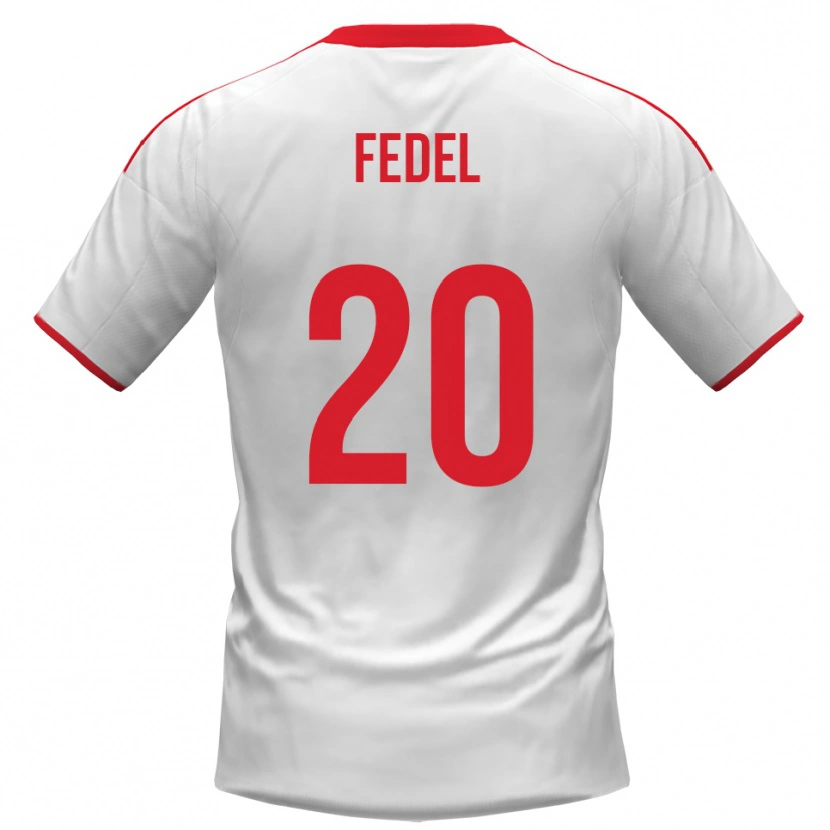 Danxen Dámské Giacomo Fedel #20 Bíločervená Domů Hráčské Dresy 2025/26 Dres