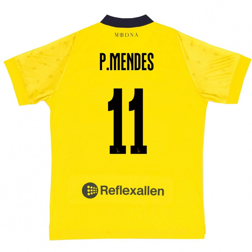 Danxen Dámské Pedro Mendes #11 Žlutá Tmavě Modrá Domů Hráčské Dresy 2025/26 Dres
