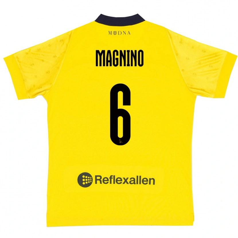 Danxen Dámské Luca Magnino #6 Žlutá Tmavě Modrá Domů Hráčské Dresy 2025/26 Dres