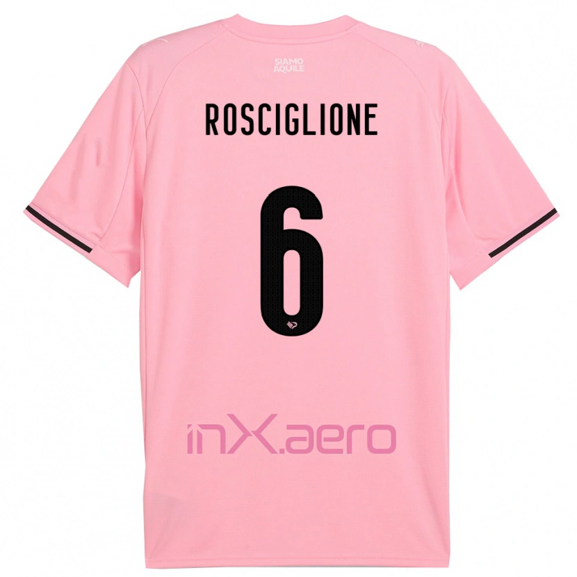 Danxen Dámské Davide Rosciglione #6 Růžová Černá Domů Hráčské Dresy 2025/26 Dres