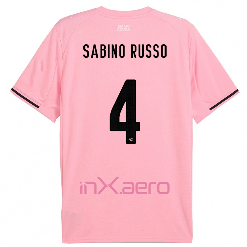 Danxen Dámské Alessandro Sabino Russo #4 Růžová Černá Domů Hráčské Dresy 2025/26 Dres