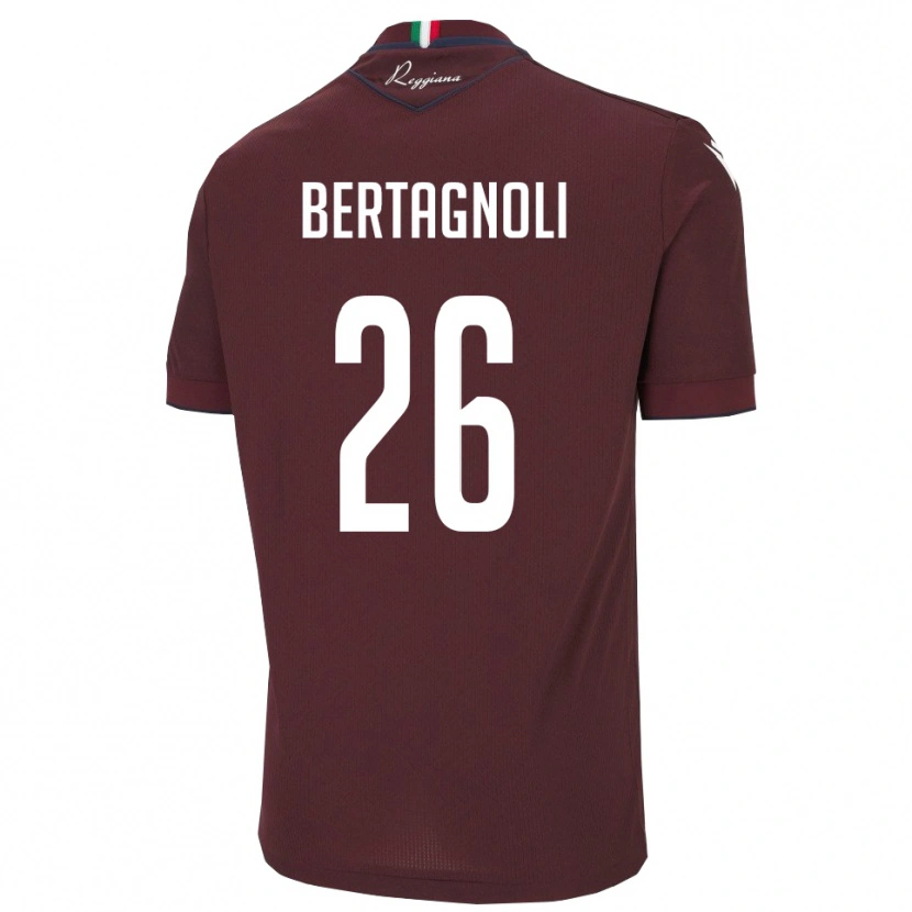 Danxen Dámské Massimo Bertagnoli #26 Vínová Bílá Domů Hráčské Dresy 2025/26 Dres