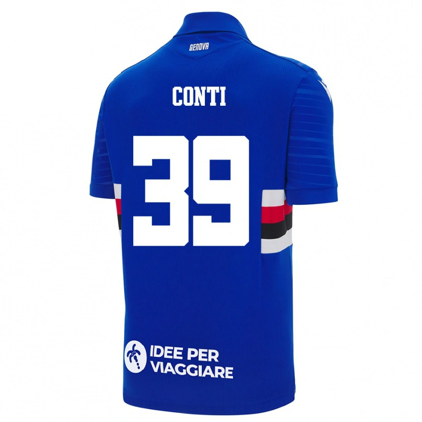 Danxen Dámské Francesco Conti #39 Modrobílá Domů Hráčské Dresy 2025/26 Dres