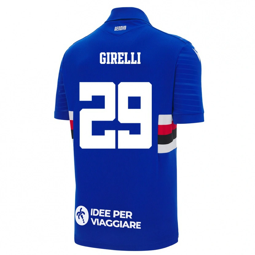 Danxen Dámské Stefano Girelli #29 Modrobílá Domů Hráčské Dresy 2025/26 Dres