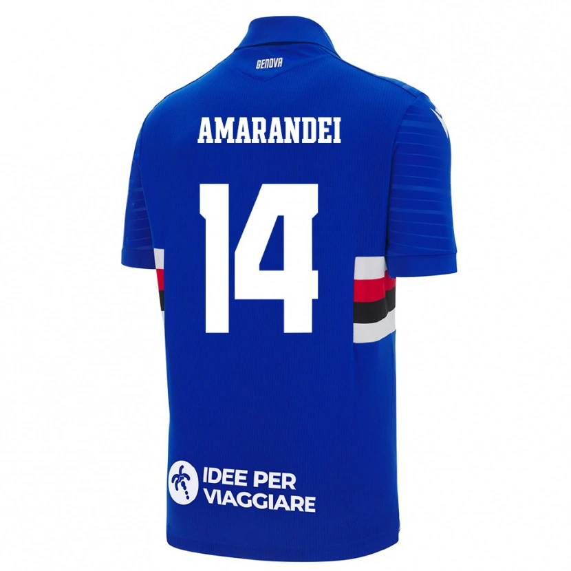 Danxen Dámské Ștefan Amarandei #14 Modrobílá Domů Hráčské Dresy 2025/26 Dres