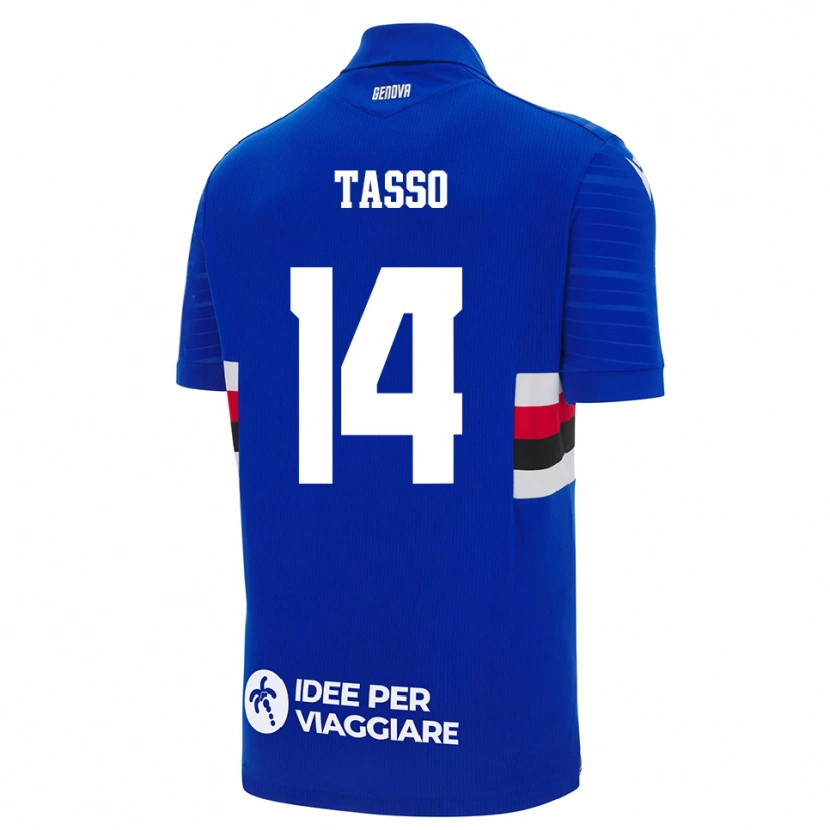 Danxen Dámské Achille Tasso #14 Modrobílá Domů Hráčské Dresy 2025/26 Dres