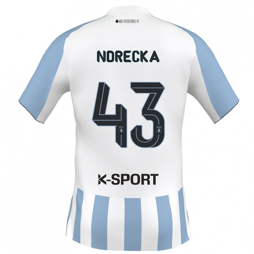 Danxen Dámské Angelo Ndrecka #43 Bílá Nebeská Modrá Domů Hráčské Dresy 2025/26 Dres