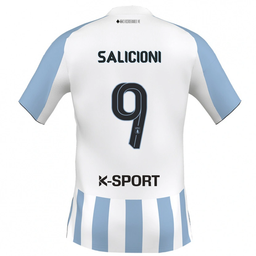 Danxen Dámské Fausto Salicioni #9 Bílá Nebeská Modrá Domů Hráčské Dresy 2025/26 Dres