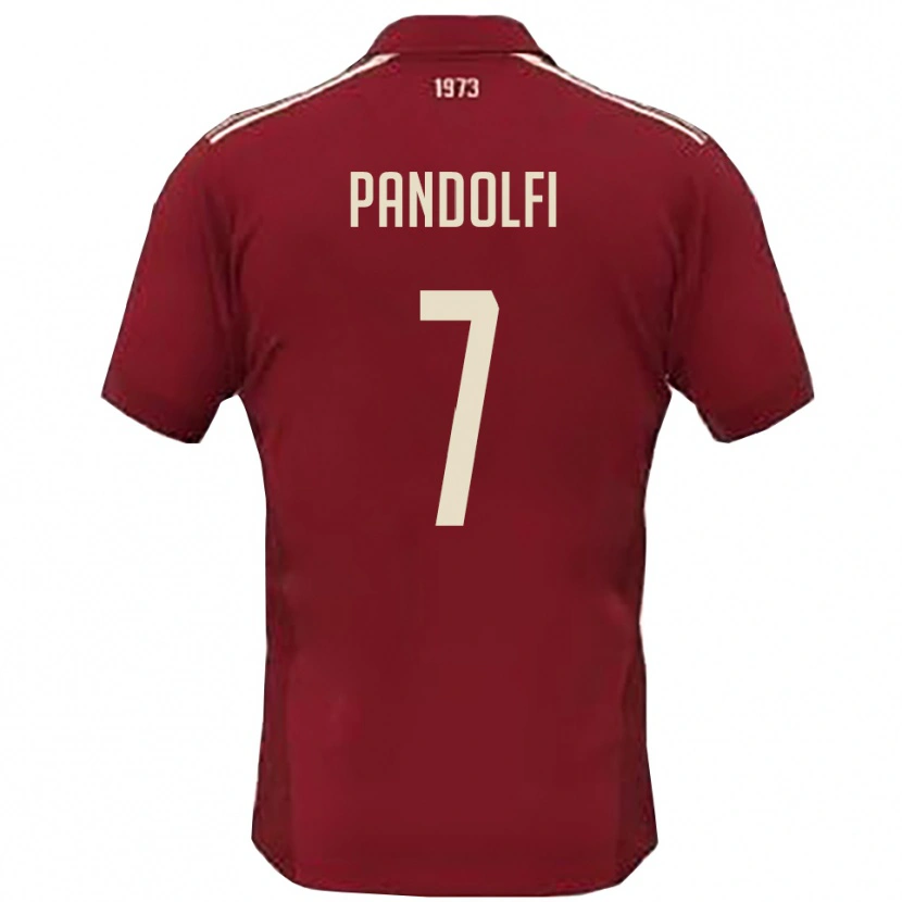 Danxen Dámské Luca Pandolfi #7 Vínová Bílá Domů Hráčské Dresy 2025/26 Dres