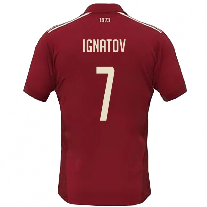 Danxen Dámské Eduard Ignatov #7 Vínová Bílá Domů Hráčské Dresy 2025/26 Dres